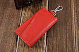Чохол для ключів/вимикач шкіряний для 6 ключів і відсіком для кредиток Key Organizer червоний (КО-27363), фото 9