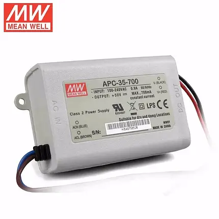 Блок живлення драйвер Mean Well 35W 15~50V 700mA APC-35-700, фото 2