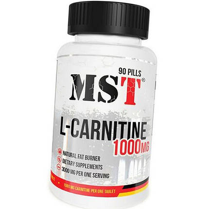 Л-карнітин MST L-Carnitine 1000 90 таб Кращий жіроспалювач для жінок і чоловіків, фото 2
