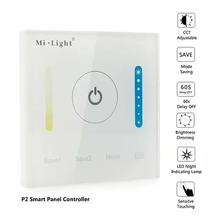 Настінний пульт дистанційного керування Mi-Light Smart Panel контролер (колірна температура) PL-2, фото 2