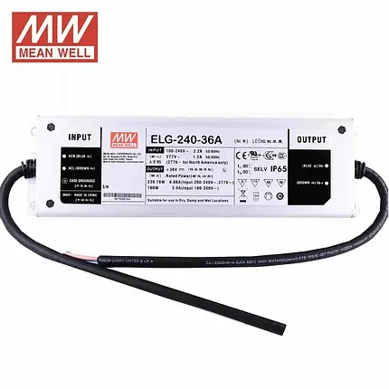 Блок живлення Mean Well 240W 6.6A 36V IP67 ELG-240-36B-3Y, фото 2