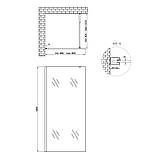 Душова перегородка Qtap Walk-In Standard CRM209.C8 90х190 см, скло Clear 8 мм, покриття CalcLess, фото 2