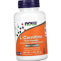 Л-карнітин Now L-Carnitine pure powder 85 г Капсули для зниження ваги та схуднення для жінок та чоловіків