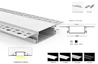 Комплект LEDBOX S профиль алюм. врезной LP-SPL083 анод. + рассеиватель матовый 12561