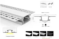 Комплект LEDBOX S профиль алюм. врезной LP-SPL082 анод. + рассеиватель матовый 12558