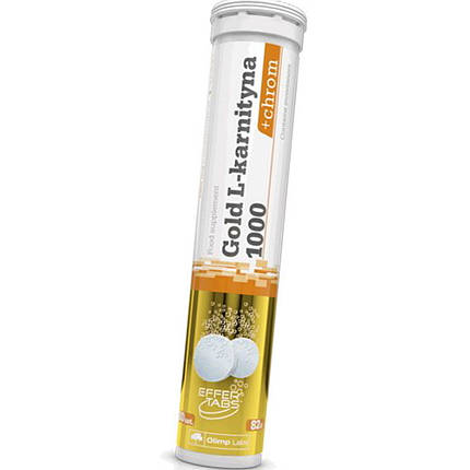 Л-карнітин OLIMP Gold L-karnityna 1000 + chrom 20 таб Кращий жіроспалювач для жінок і чоловіків, фото 2