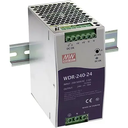 Блок живлення на DIN-рейку Mean Well 240W 10A 24V IP20 WDR-240-24, фото 2
