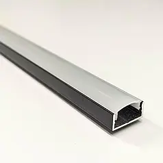 Набір 2 метри Biom профіль алюм. ЛП7B чорний + матовий розсіювач LP-7B+LM-U