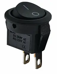 Кнопка кругла Biom on/off SB-08B 220V/12V 3A/6A чорна 21032