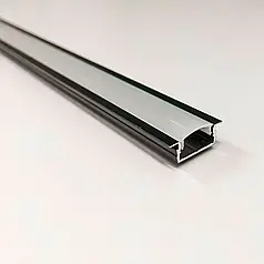 Набір 2 метри Biom профіль алюм. врізний LPV-7B 6,8х16мм чорний + розсіювач матовий LPV-7B+LM-U