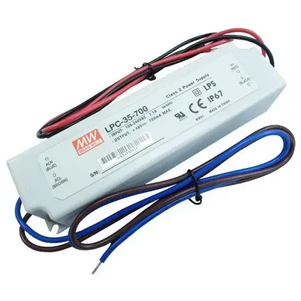 Блок живлення драйвер Mean Well 33.6W 9~48V 700mA LPC-35-700, фото 2