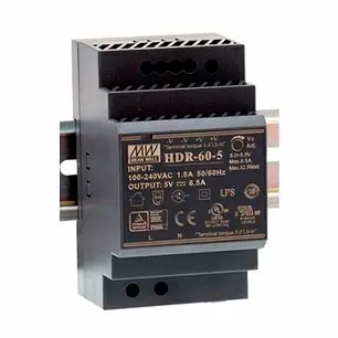 Блок живлення Mean Well на DIN-рейку 60W 6.5A 5V HDR-60-5, фото 2