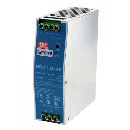 Блок живлення на DIN-рейку Mean Well 120W 2.5A 48V NDR-120-48, фото 2