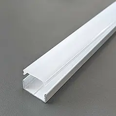 Комплект 2 метри Biom профіль алюмінієвий ЛП7W білий + розсіювач матовий плоский LP-7W+LM-UT