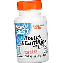 Ацетил Л-карнітин Doctor's BEST Acetyl-L-Carnitine with Biosint 60 капс Комплекс для схуднення та зниження ваги, фото 3