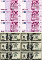 Долар + 500 євро Вафельна картинка 