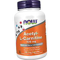 Ацетил l-карнітин Now Acetyl L-Carnitine 500 200 veg caps Комплекс для схуднення і зниження ваги