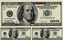 Долар великий і 2 середні Вафельна картинка 