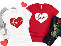 Парные футболки мужская и женская Love Любимым для влюблённых