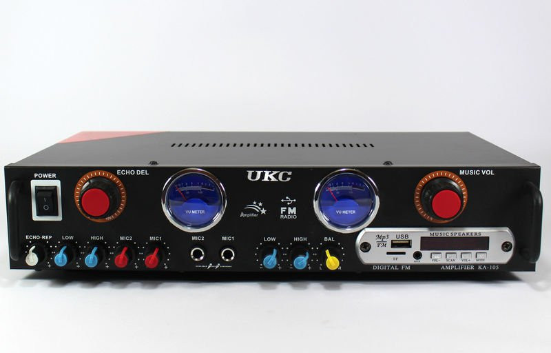 Підсилювач звуку UKC AK-105 + USB+ Fm+ Mp3+КАРАОКЕ
