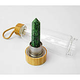 Пляшка для води скляна з кристалом Епідат (550 мл), фото 2