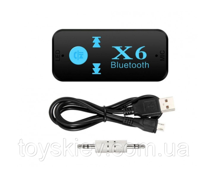 Бездротовий адаптер AUX Bluetooth-приймач BT-X6/3,5ММ JACK, HANDSFREE В АВТО / 6948