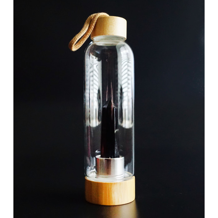 Пляшка для води з кристалом Обсидіана (550 мл)