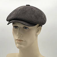 Чоловіча кепка восьмиклінка "Вельветова" коричнева