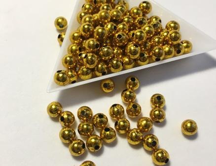 BG-002/6darkgold Бусина гальваніка (темне золото ) 6мм.Цена за 1 грам (приблизно 9штук)