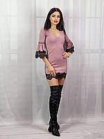 Женское трикотажное платье Poliit 8537 розовый 36