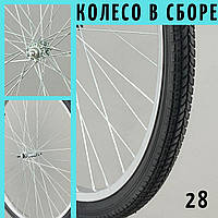 Колесо переднє велосипедне в зборі 28 " / спиця 3 мм / обід і втулка сталь / покр Durro 1.75 Ялинка