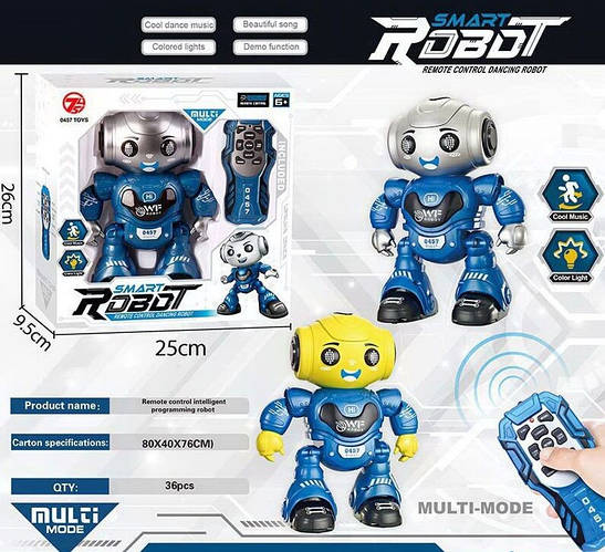 Робот игрушечный с пультом управления ходит танцует со светом и звуком ...