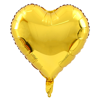 Фольгированное Сердце воздушный шар, золотой, 18 дюймов (45 см)