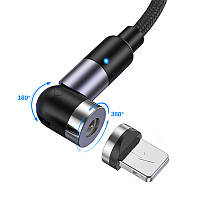Магнитный поворотный кабель Topk AM59 2 метра iPhone Lightning Black