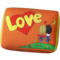 Подарок на день влюбленных подушка "Lovе is " оранжевая