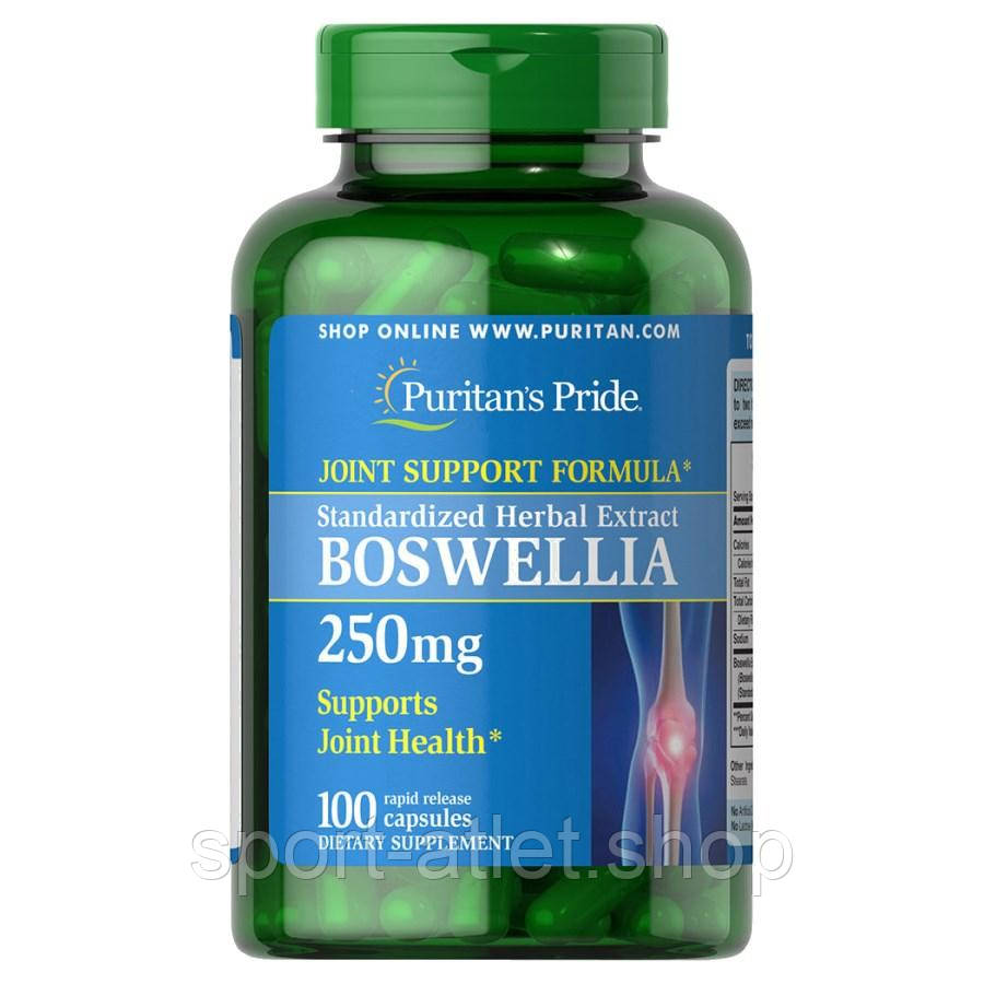 Натуральна добавка Puritan's Pride Boswellia Standardized Extract 250 mg, 100 капсул, фото 1