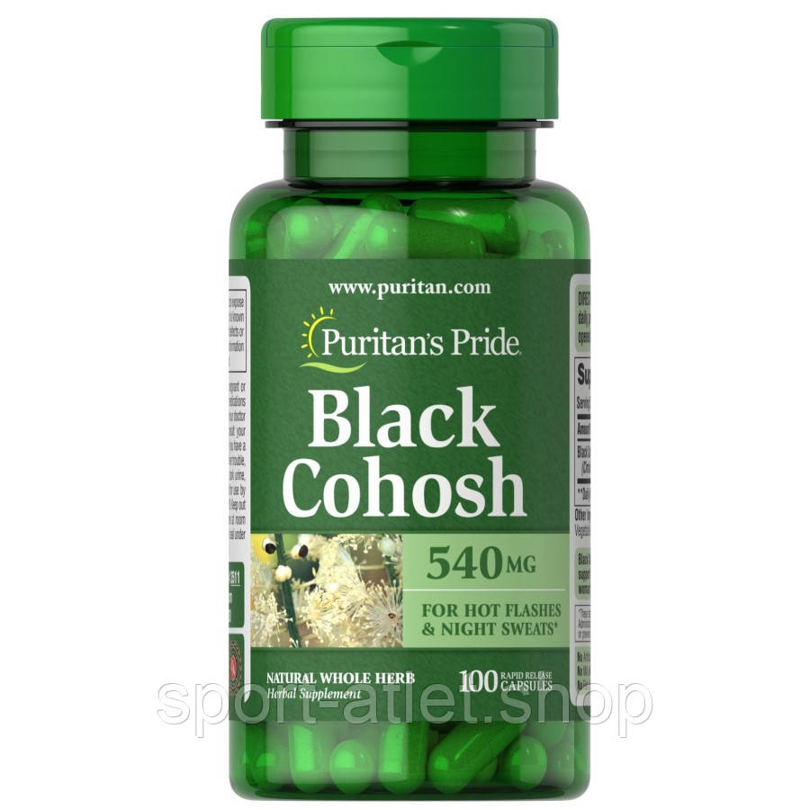 Натуральна добавка Puritan's Pride Black Cohosh 540 mg, 100 капсул