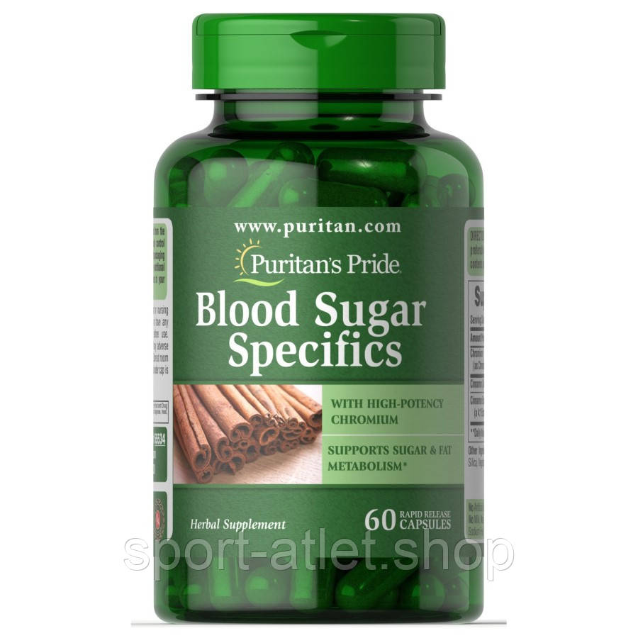 Натуральна добавка Puritan's Pride Blood Sugar Specifics, 60 капсул, фото 1