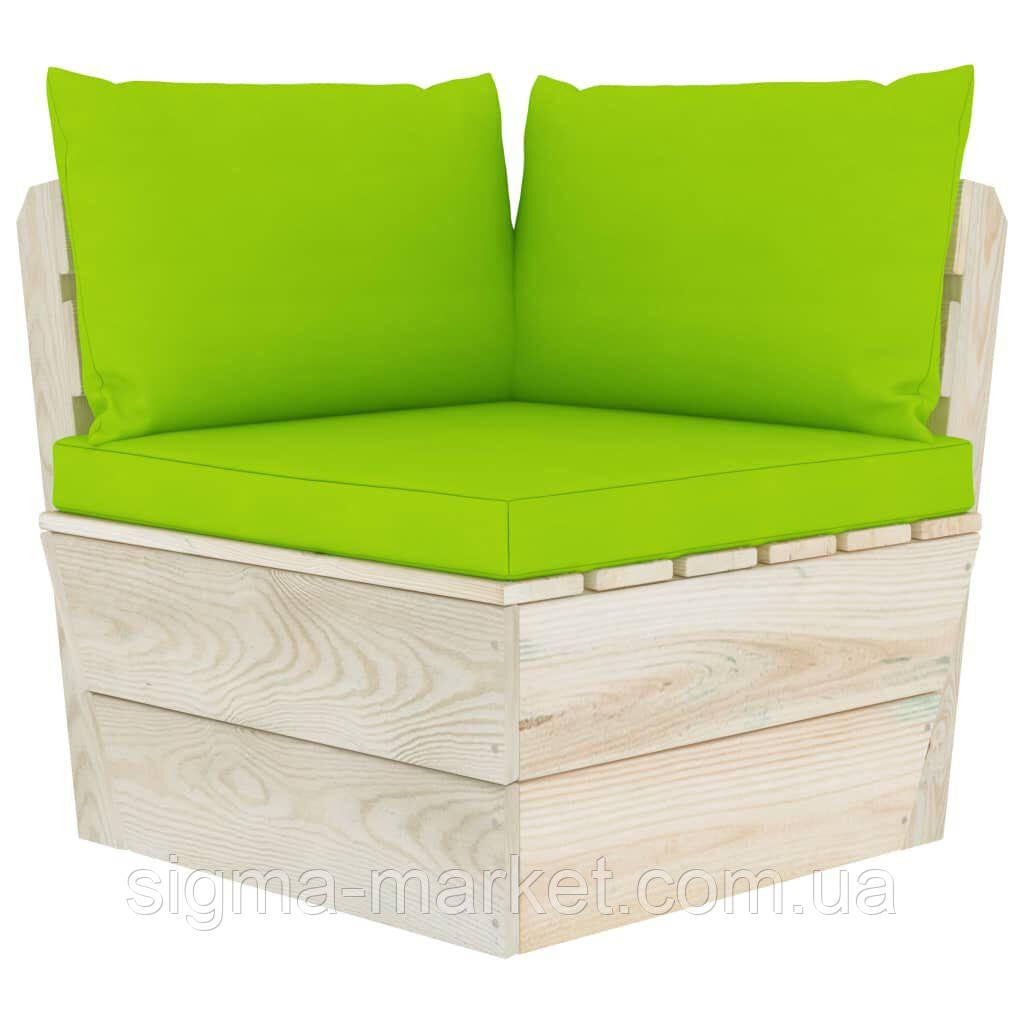 Подушки для дивана з піддонів 3 шт Яскраво-зелений Тканина - фото 2 - id-p1554142377