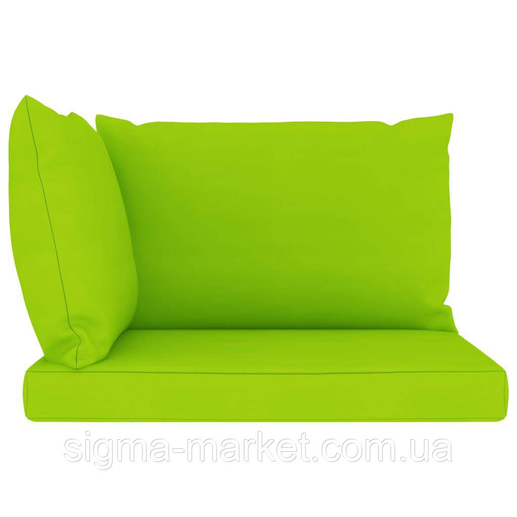 Подушки для дивана з піддонів 3 шт Яскраво-зелений Тканина - фото 3 - id-p1554142377