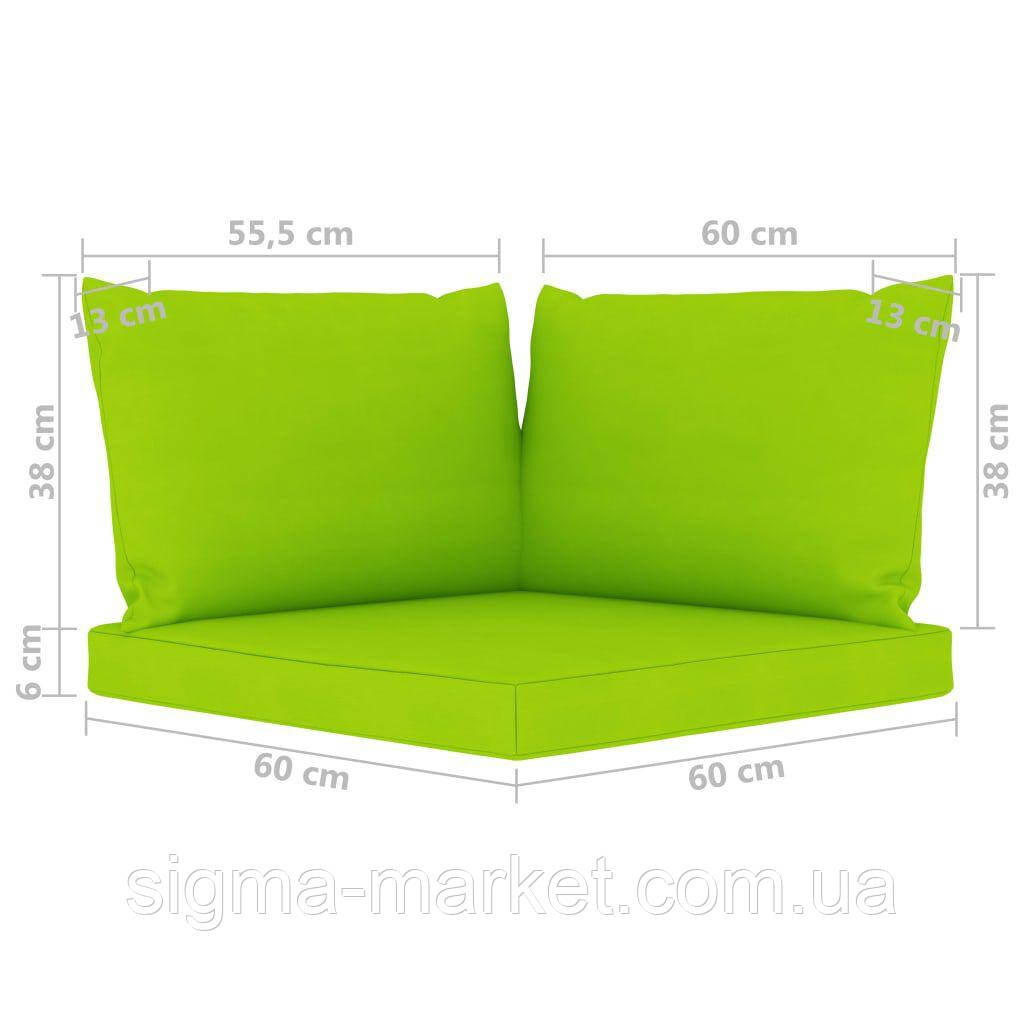 Подушки для дивана з піддонів 3 шт Яскраво-зелений Тканина - фото 6 - id-p1554142377