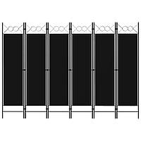 6-Панельна Кімнатна Перегородка Чорний 240x180 см
