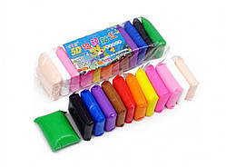 Легкий застигаючий пластилін 5D (Super light clay або modelin) для ліплення та моделювання 12 кольорів