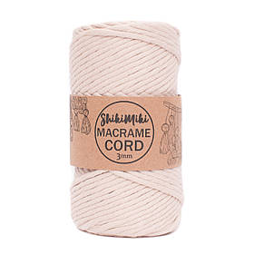Еко шнур Macrame Cord 3 mm, колір Лате