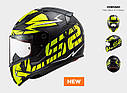 Мотошолом LS2 FF353 rapid cromo black h-v yellow, фото 4