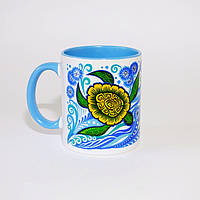 Чашка - хамелеон с рисунком "Влюбленные черепахи". Печать на чашках. Хамелеон матовый