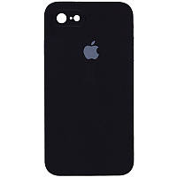 Защитный чехол на Iphone 8 черный Silicone Case Square Full Camera Protective (AA)