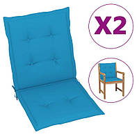 Подушки для садових стільців 2 шт Синій 100x50x3 см, фото 1