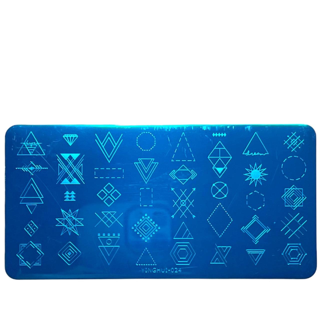 Пластина для стемпінгу, YINGHUI-024 геометричні фігури, фото 1
