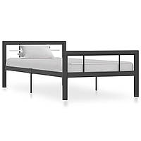 Каркас ліжка Сірий і білий 90х200 см Метал